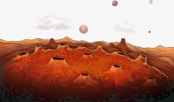 火星表面手绘火星表面矢量图高清图片