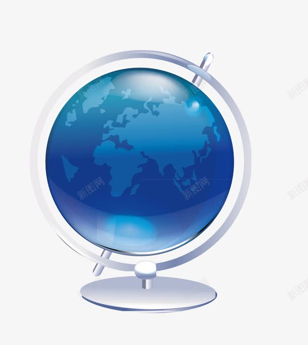 地球仪元素png免抠素材_新图网 https://ixintu.com 地球仪 地球仪元素 矢量地球仪 蓝色地球仪