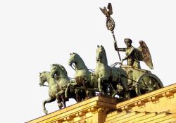 侧面雕塑勃兰登堡门上的雕塑侧面高清图片