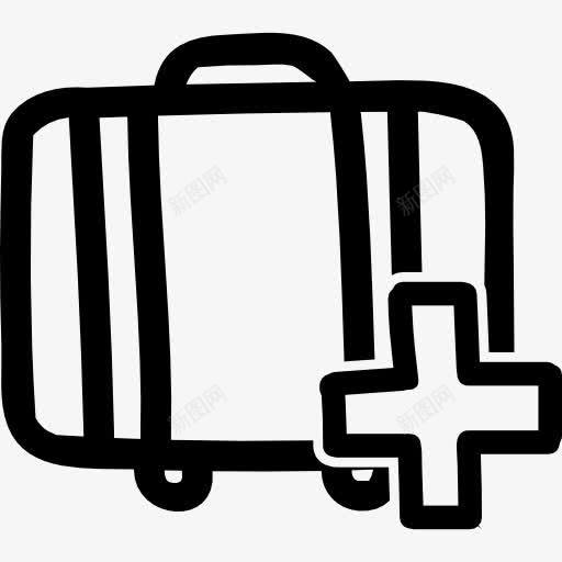 把手提箱手绘符号图标png_新图网 https://ixintu.com 手工绘制 手提箱 添加按钮 界面 符号 箱包 行李
