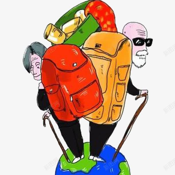 背包旅行的老人png免抠素材_新图网 https://ixintu.com 夫妻 旅行 老人 背包 背包的人