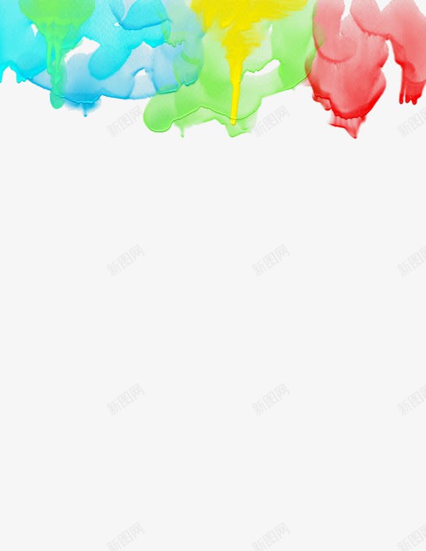 彩色水墨装饰png免抠素材_新图网 https://ixintu.com 手绘 水墨免扣素材 红色 绿色 装饰