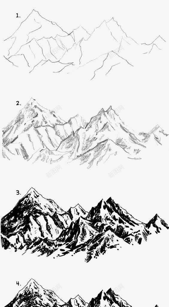 山脉png免抠素材_新图网 https://ixintu.com 创意山峰 小山 山峰 手绘山峰