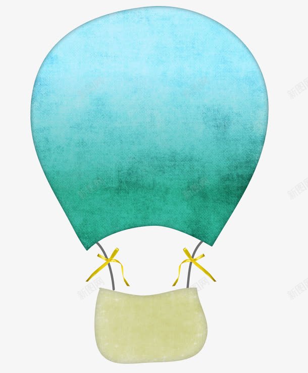 手绘热气球png免抠素材_新图网 https://ixintu.com 人气球 免费png素材 手绘图 蓝色