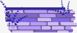 紫色墙砖卡通手绘墙砖装饰矢量图高清图片