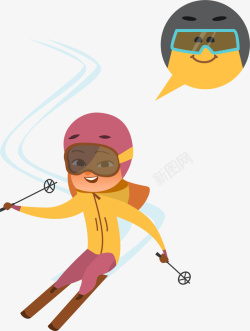 双板滑雪双板滑雪插画风矢量图高清图片