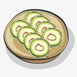 蔬菜寿司矢量图素材