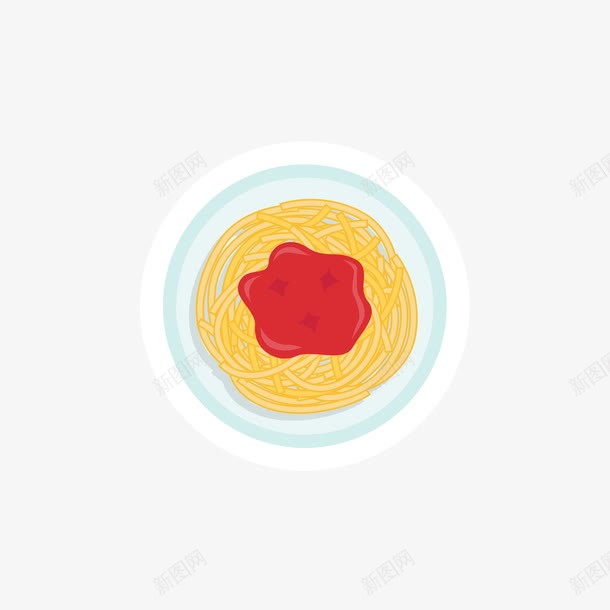 一盘寿司面和番茄酱png免抠素材_新图网 https://ixintu.com 一盘 寿司面 番茄酱 矢量食物 红色 食物 黄色