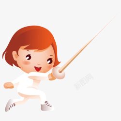 训练击剑的女孩素材