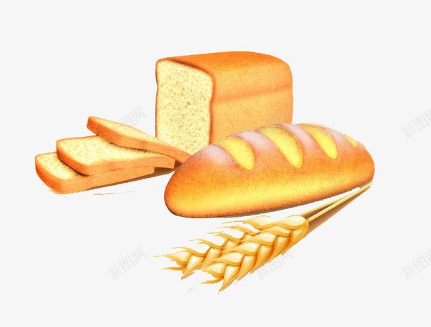 全麦切片椭圆面包png免抠素材_新图网 https://ixintu.com 全麦面包 切片面包 面包 食品 餐饮