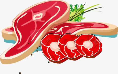 手绘肉块png免抠素材_新图网 https://ixintu.com 卡通肉块 插画 猪腿肉 美食 食材 食物