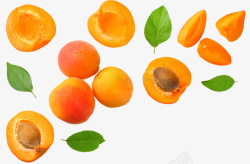 水果黄桃叶子素材
