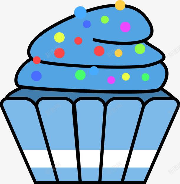 蓝色小杯蛋糕png免抠素材_新图网 https://ixintu.com 图案设计 小杯 蓝色 蛋糕