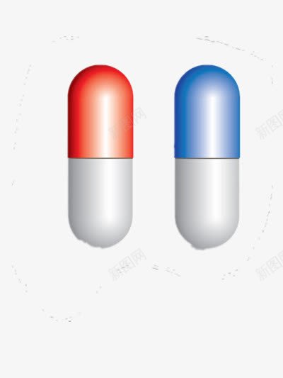 医药胶囊png免抠素材_新图网 https://ixintu.com 医药 胶囊 蓝色