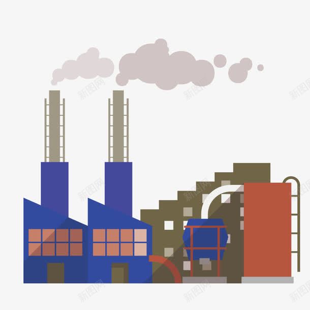 烟囱工厂矢量图ai免抠素材_新图网 https://ixintu.com 工业建筑 工厂作业 烟囱 矢量图
