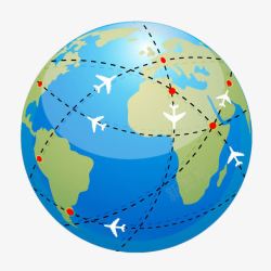地球上的航空路线图素材