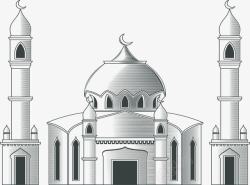 手绘伊斯兰教堂素材