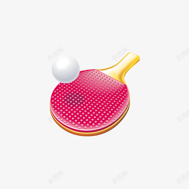 乒乓球和乒乓球拍矢量图ai免抠素材_新图网 https://ixintu.com 乒乓球 乒乓球球拍 红色 矢量图