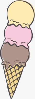 手绘卡通冰淇淋图标图标