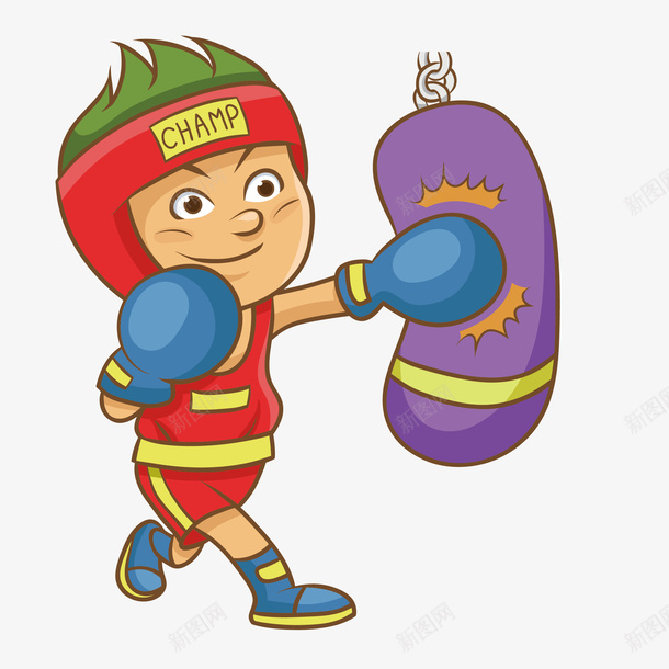 练拳击的男孩png免抠素材_新图网 https://ixintu.com png图形 png装饰 卡通 拳击 男孩 装饰