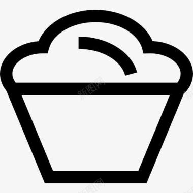 食物的碗的轮廓图标图标