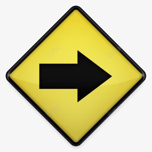 箭头是的黄色道路标志图标png_新图网 https://ixintu.com arrow right 是 的 箭头