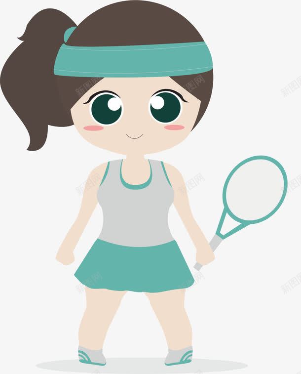 手绘女毛球运动员png免抠素材_新图网 https://ixintu.com 创意 卡通 可爱 彩色图 手绘图 简单 运动员