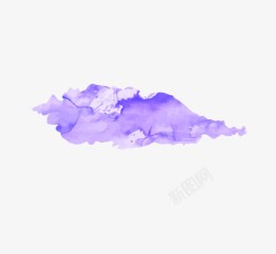 紫色墨痕素材