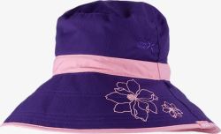 老年遮阳紫色帽子素材