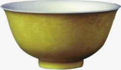 古典黄色龙纹古董碗素材