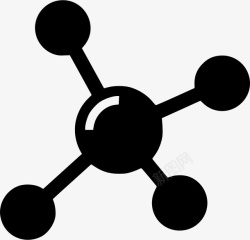 石墨烯分子结构插画手绘黑色分子结构图图标高清图片