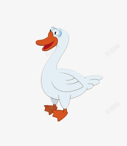 卡通手绘白色的鸭子png免抠素材_新图网 https://ixintu.com 动物 卡通 手绘 生物 白色 鸭子