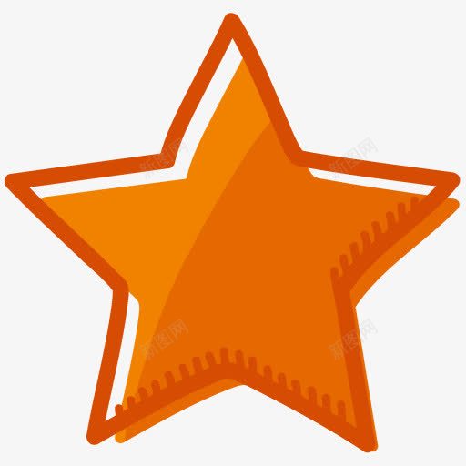 橙色的五角星图标png_新图网 https://ixintu.com 五角星 图标 橙色