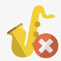saxophone音乐萨克斯风关闭flaticons图标高清图片