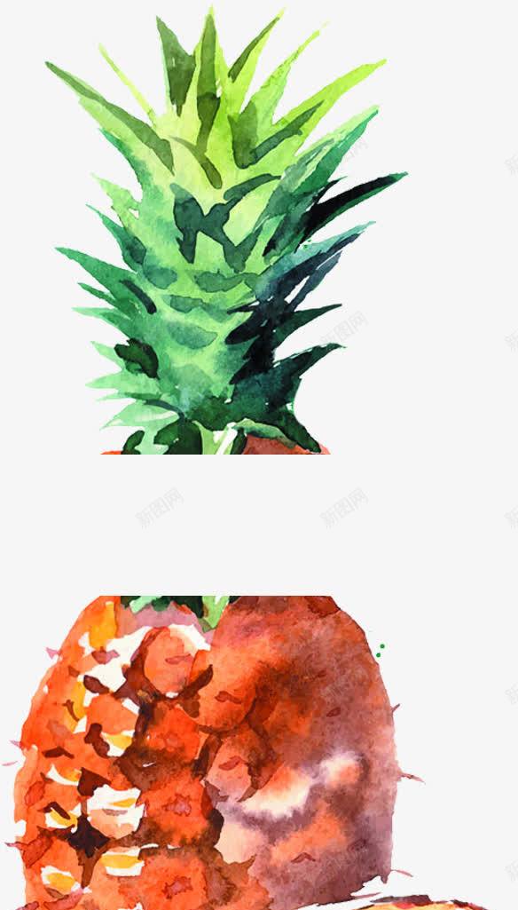菠萝创意水彩水果png免抠素材_新图网 https://ixintu.com 创意 水彩 水果 菠萝 设计