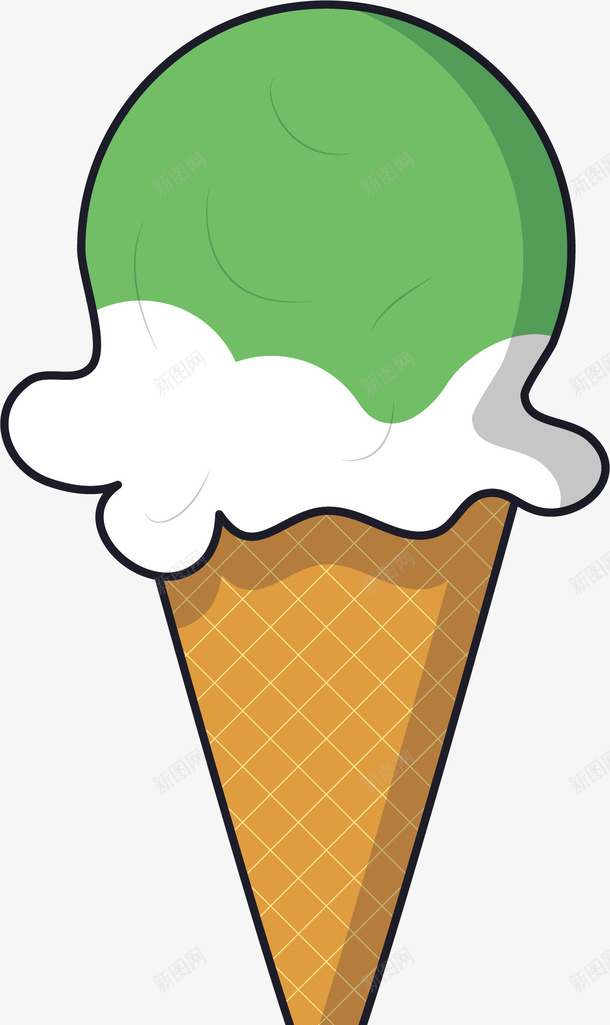 奶油冰淇淋矢量图ai免抠素材_新图网 https://ixintu.com 卡通手绘 奶油 装饰图案 食品 食物 饮食 矢量图