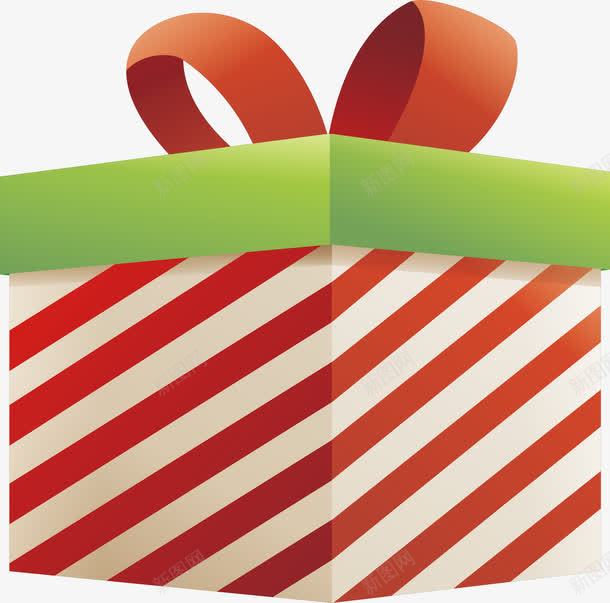 红白条纹礼盒png免抠素材_新图网 https://ixintu.com 圣诞礼物 圣诞节 条纹礼盒 矢量png 礼物盒 红白条纹