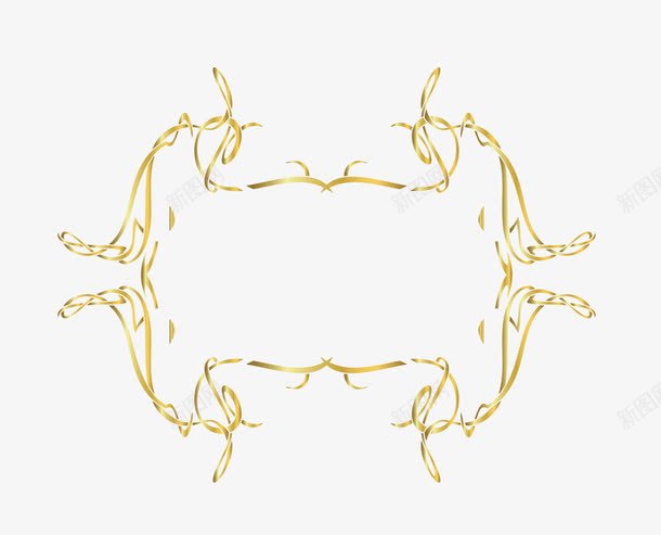 卡通花纹金色细线框png免抠素材_新图网 https://ixintu.com 卡通横板细线框 细线框 细线框png 细线框中国风 质感细线框 金属细线框 金色渐变细线框