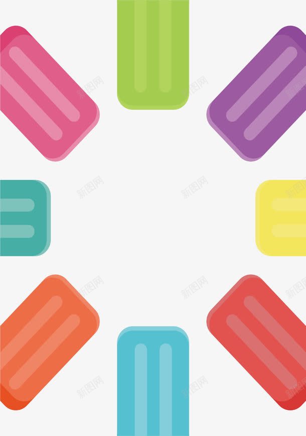 彩色冰棒边框png免抠素材_新图网 https://ixintu.com 冰棒 冰棒标题框 彩色冰棒 矢量素材 雪糕边框