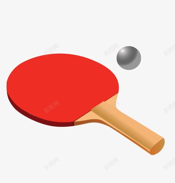 红色乒乓拍png免抠素材_新图网 https://ixintu.com 乒乓 乒乓球 体育器材 运动 锻炼