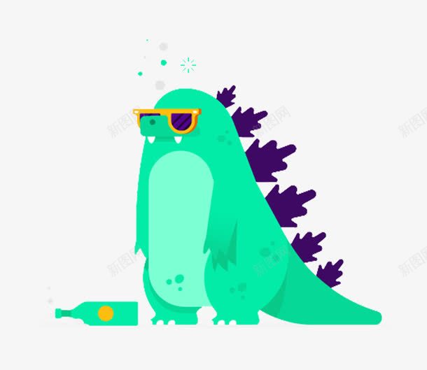 创意小恐龙psd免抠素材_新图网 https://ixintu.com 创意 动物 卡通 原始 可爱 恐龙