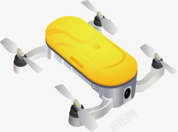 黄色无人机黄色科技无人机矢量图高清图片