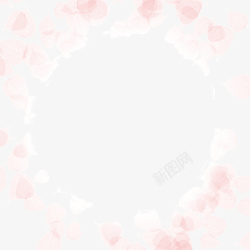 梦幻粉红花瓣边框素材