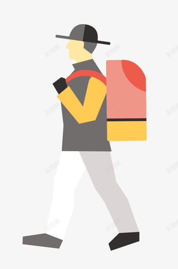 旅行者人物png免抠素材_新图网 https://ixintu.com 人物素材 帽子 旅行 矢量素材 背包
