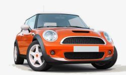 橙色小汽车橙色的轿车头高清图片