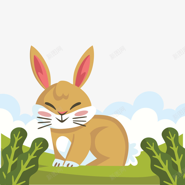 可爱卡通兔子png免抠素材_新图网 https://ixintu.com 卡通兔子 卡通动物 可爱兔子 小兔子 背景装饰