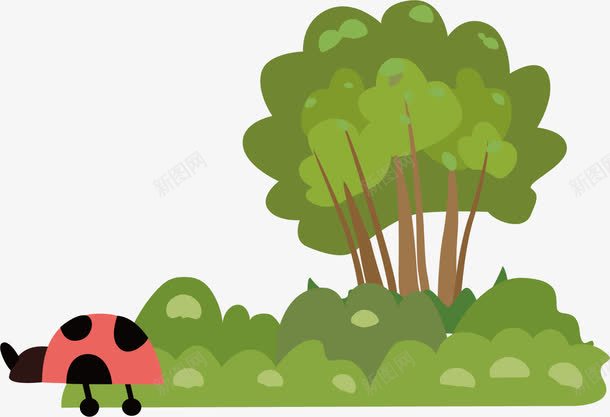 绿色小树png免抠素材_新图网 https://ixintu.com 卡通 树木 植物 矢量小树