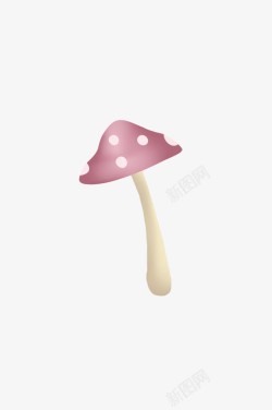 卡通可爱粉色蘑菇素材