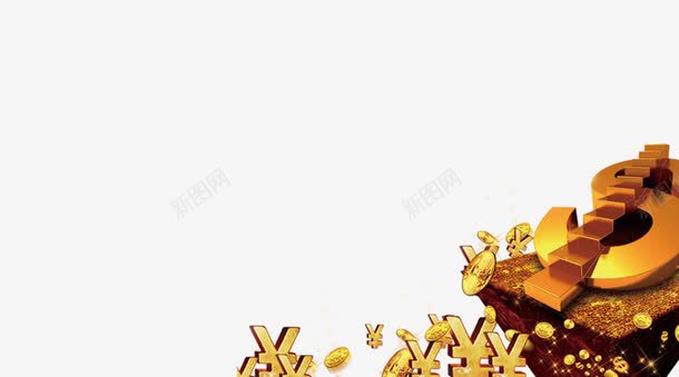 金楼梯创意符号货币金融psd免抠素材_新图网 https://ixintu.com 创意 创意商务金融素材 商务 符号 财经 货币 金楼梯 金色 金融