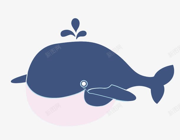 可爱鲸鱼png免抠素材_新图网 https://ixintu.com 可爱 手绘 海洋 鲸鱼